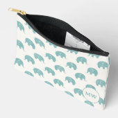 Blauwgroen Cute Elephant Patroon Etui (Open)