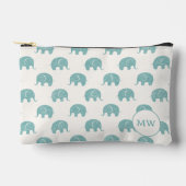 Blauwgroen Cute Elephant Patroon Etui (Voorkant)