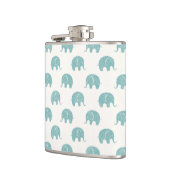 Blauwgroen Cute Elephant Patroon Heupfles (Links)