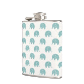 Blauwgroen Cute Elephant Patroon Heupfles (Links)