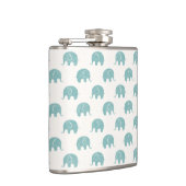 Blauwgroen Cute Elephant Patroon Heupfles (Rechts)