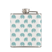 Blauwgroen Cute Elephant Patroon Heupfles (Achterkant)