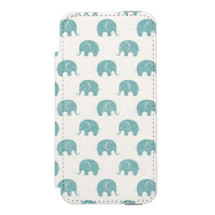 Blauwgroen Cute Elephant Patroon