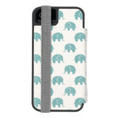 Blauwgroen Cute Elephant Patroon Incipio iPhone Portemonnee Hoesje (Agenda Achterkant)