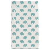 Blauwgroen Cute Elephant Patroon Klein Cadeauzakje (Achterkant)