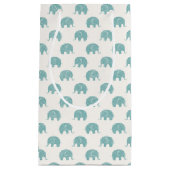 Blauwgroen Cute Elephant Patroon Klein Cadeauzakje (Voorkant)