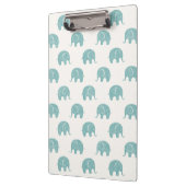 Blauwgroen Cute Elephant Patroon Klembord (Links)