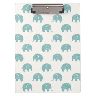 Blauwgroen Cute Elephant Patroon Klembord
