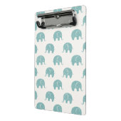 Blauwgroen Cute Elephant Patroon Mini Klembord (Angled2)