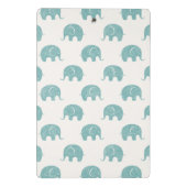 Blauwgroen Cute Elephant Patroon Mini Klembord (Achterkant)