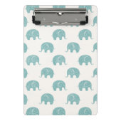 Blauwgroen Cute Elephant Patroon Mini Klembord (Voorkant)