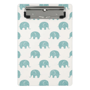 Blauwgroen Cute Elephant Patroon Mini Klembord