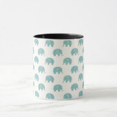 Blauwgroen Cute Elephant Patroon Mok (Midden)