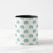 Blauwgroen Cute Elephant Patroon Mok (Midden)