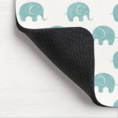 Blauwgroen Cute Elephant Patroon Muismat (Hoek)