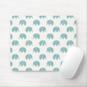 Blauwgroen Cute Elephant Patroon Muismat (Met muis)