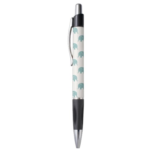 Blauwgroen Cute Elephant Patroon Pen (Top (Verticaal))