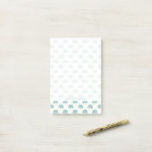 Blauwgroen Cute Elephant Patroon Post-it® Notes (Op bureau)