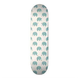 Blauwgroen Cute Elephant Patroon Skateboard