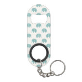 Blauwgroen Cute Elephant Patroon Sleutelhanger Flessenopener (Achterkant)