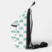 Blauwgroen Cute Elephant Patroon Sling Bag (Rechts)