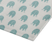Blauwgroen Cute Elephant Patroon Snijplank (Hoek)
