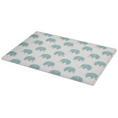 Blauwgroen Cute Elephant Patroon Snijplank (Hoek)