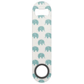 Blauwgroen Cute Elephant Patroon Speed Flessenopener (Achterkant)