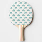 Blauwgroen Cute Elephant Patroon Tafeltennisbatje (Voorkant)