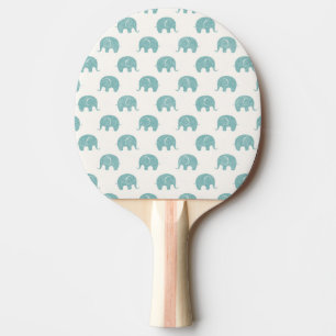 Blauwgroen Cute Elephant Patroon Tafeltennisbatje