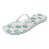 Blauwgroen Cute Elephant Patroon Teenslippers (Schuin)