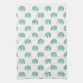 Blauwgroen Cute Elephant Patroon Theedoek (Verticaal)