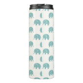 Blauwgroen Cute Elephant Patroon Thermosbeker (Achterkant)