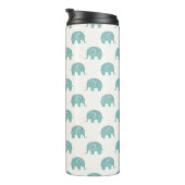 Blauwgroen Cute Elephant Patroon Thermosbeker (Geroteerd rechts)