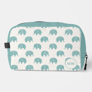 Blauwgroen Cute Elephant Patroon Toilettasje