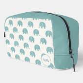 Blauwgroen Cute Elephant Patroon Toilettasje (Rechterhoek)
