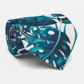 Blauwgroen Cyaan Green Tropical Palm Leaves Summer Stropdas (Opgerold)