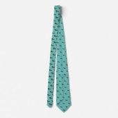 Blauwgroen Dachshund Papa Accessoire Necktie Strop Stropdas (Achterkant)