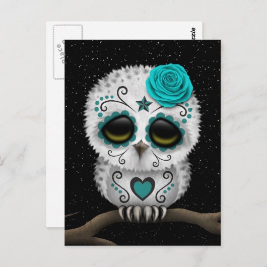 Blauwgroen dag van de dode suikerriet briefkaart (Voorkant / Achterkant)