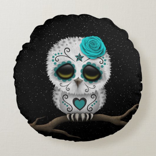 Blauwgroen dag van de dode suikerriet rond kussen (Voorkant)