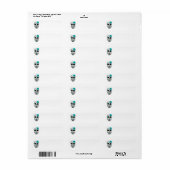 Blauwgroen dag van de dode suikerschedel etiket (Full Sheet)