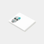 Blauwgroen dag van de dode suikerschedel post-it® notes (Schuin)