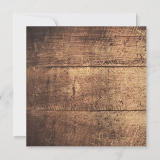 Blauwgroen Daisy Rustic Wood Wedding Invitations Kaart (Achterkant)