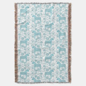 Blauwgroen Dala Horse and White Throw Blanket Deken (Voorkant Verticaal)