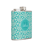 Blauwgroen Damaserlenmeyer Heupfles (Rechts)