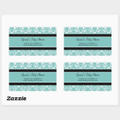 Blauwgroen Damask Baby shower Favor Stickers (Vel)