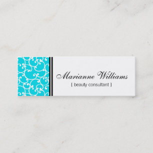 Blauwgroen Damask Beauty Micro Mini Visitekaartjes