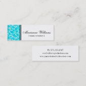 Blauwgroen Damask Beauty Micro Mini Visitekaartjes (Voorkant / Achterkant)