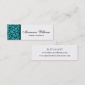 Blauwgroen Damask Beauty Micro Mini Visitekaartjes (Voorkant / Achterkant)