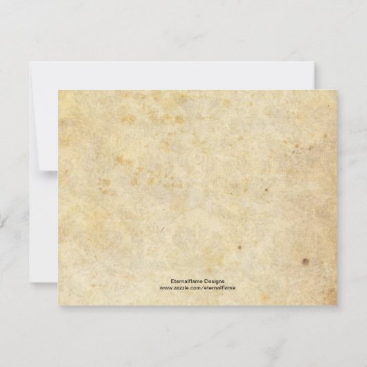 Blauwgroen Damask Bow Wedding RSVP (Achterkant)